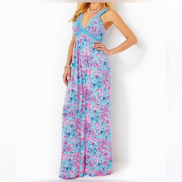NWT Lilly Pulitzer Serena V-neck Maxi Dress - Picture 2 of 8